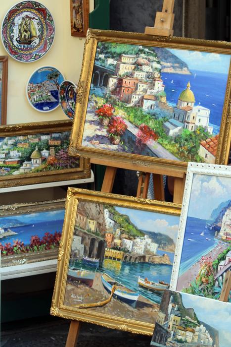 painting sale in amalfi, Italy