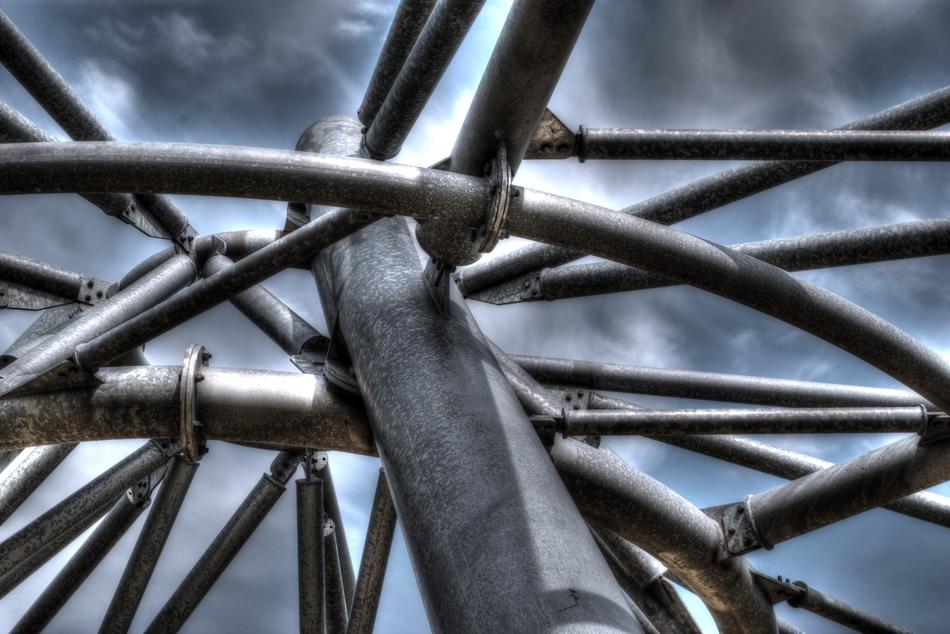 Halo sculpture in England, close-up