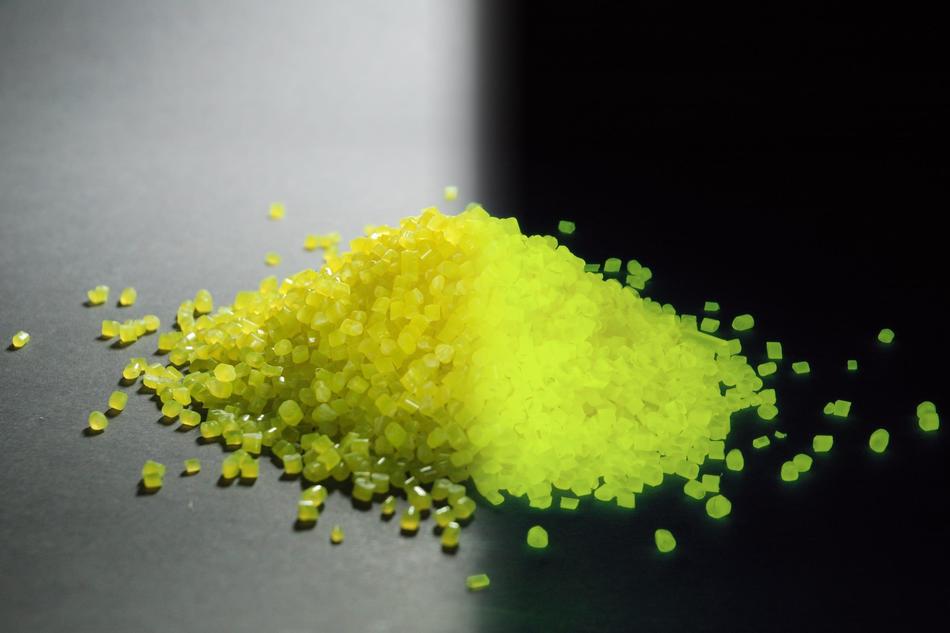 Glow In The Dark Material on a shiny surface
