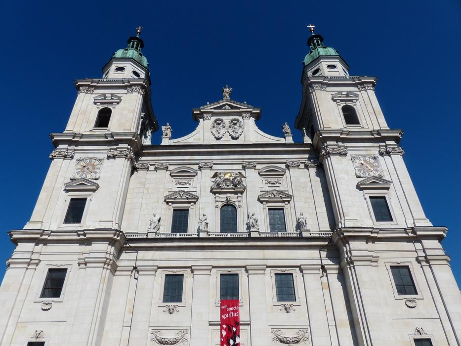 salzburg cathedral on blue sky background