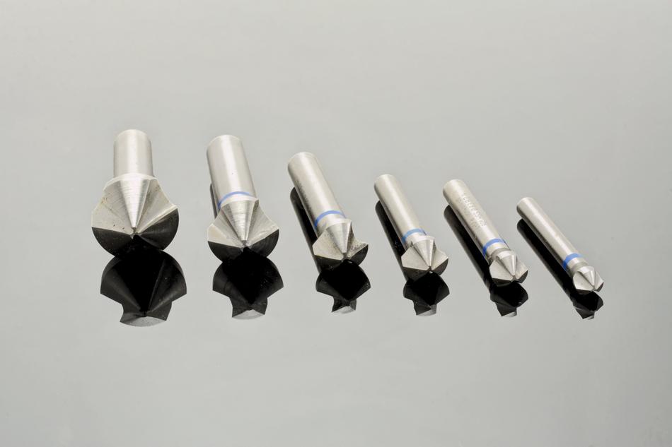 Metal countersink tools, with the shadows