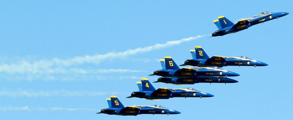 fighter demonstrations in the sky
