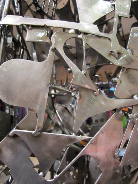 Colorful metal art, with the shapes