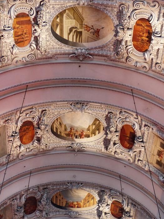 fresco and stucco on the ceiling in the cathedral