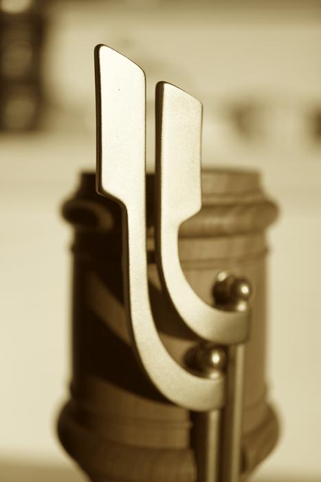 Folding Flute Valves close-up on blurred background