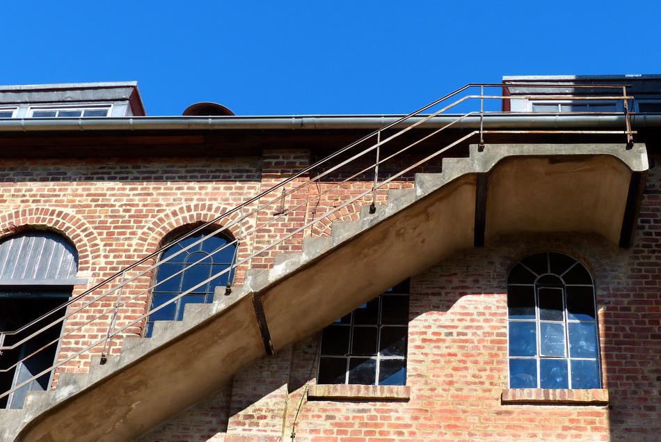 facade of an old brick factory