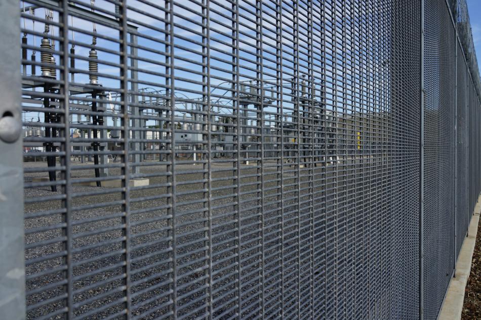 fence near the power plant close-up