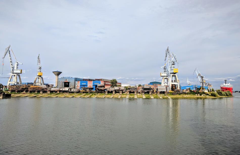 dockyard on the Danube river