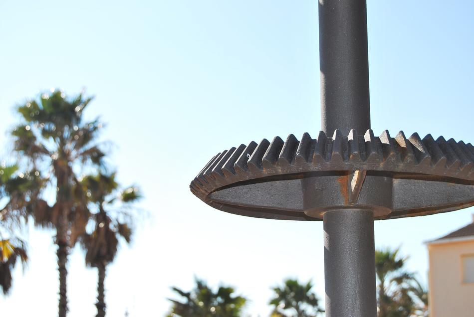 industrial equipment, metal pin and gear