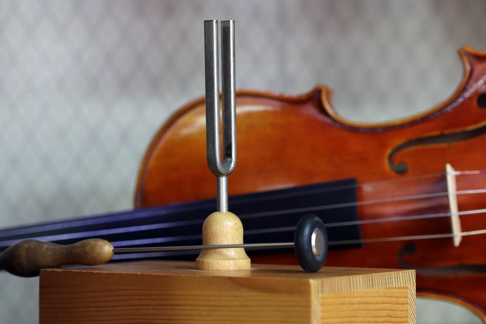 Wooden music instruments in the room