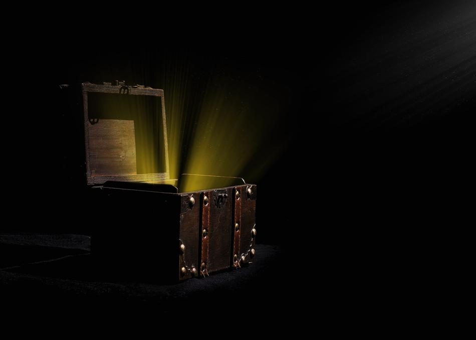 bright light from an old chest