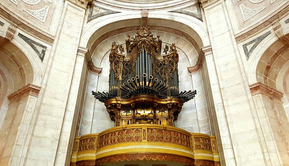 golden Organ Instrument in Church