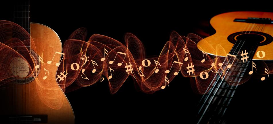 Melody between guitars as digital art