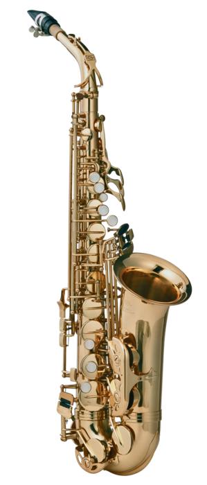 beautiful shiny saxophone on a white background