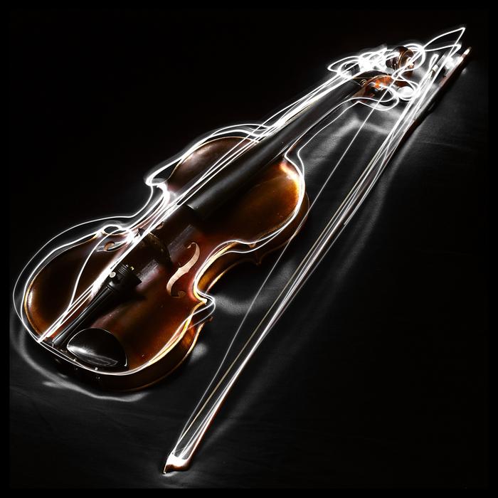 bow music painting with light as a digital art