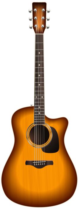 acoustic guitar at white background