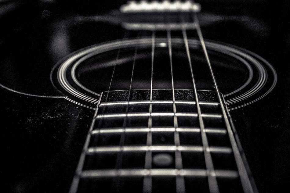 Guitar Classic Black close-up in blurred background