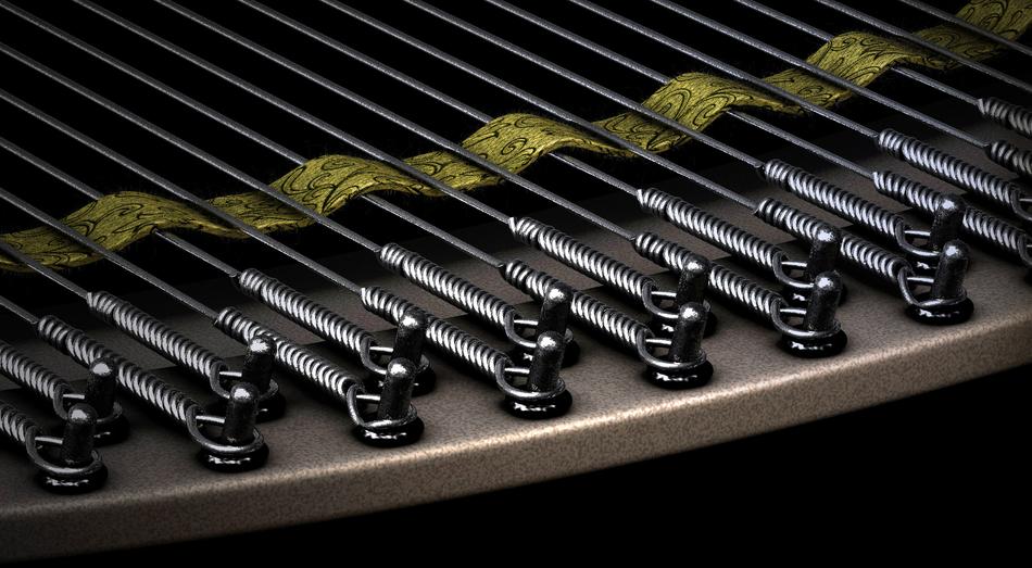 3d model of the stringed instrument, with the shiny strings, clipart
