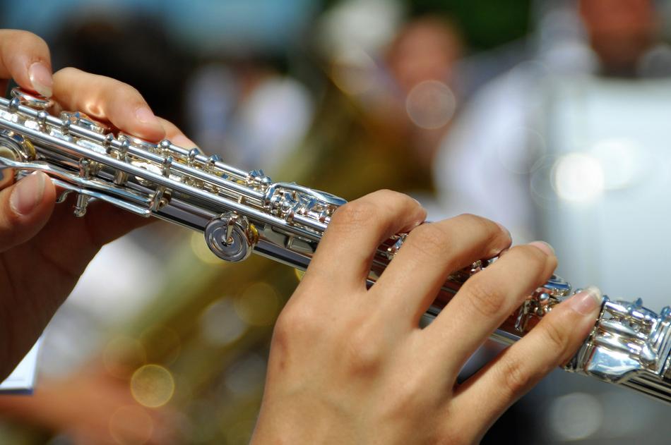 steel Flute Instrument and hand