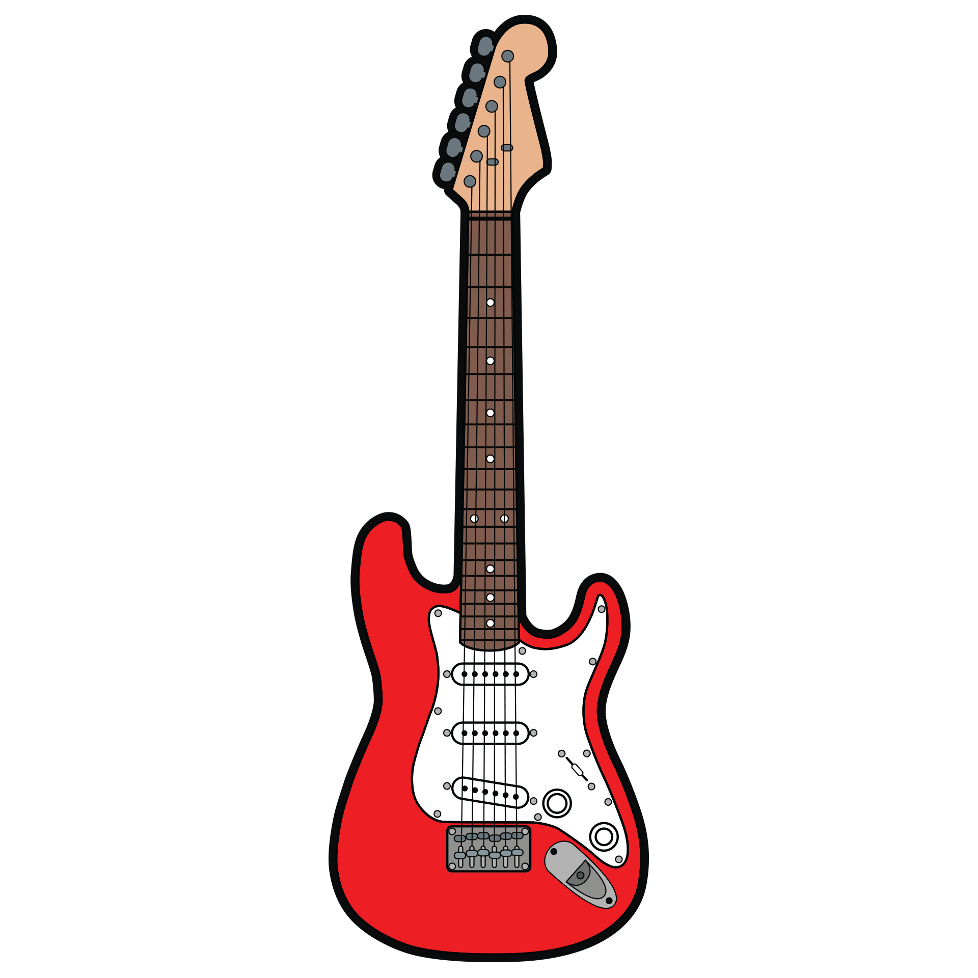 Vertical image of red-white guitar free image download