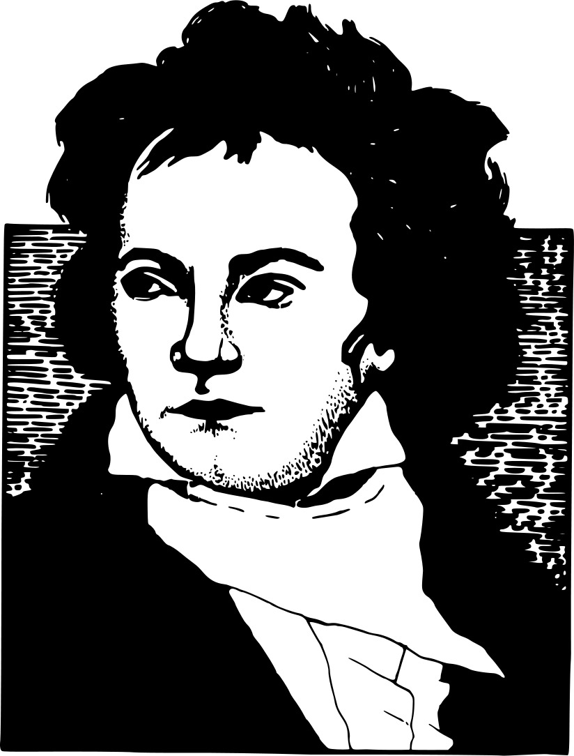 Beethoven, black and white portrait of classical composer free image ...