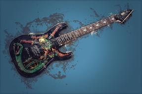 guitar instrument music abstract drawing