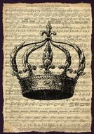 drawn crown on a music notebook