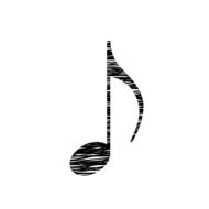 musical black notes as a drawing