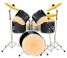 Drum Set drawing at white Background