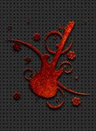 carved guitar on the metal