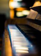 reflection of sunlight on piano keys