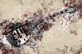 guitar instrument drawing
