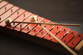 Close-Up of mallets on xylophone