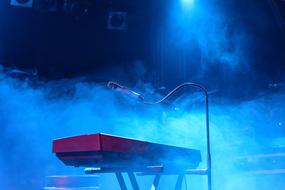 Stage Microphone and piano smog