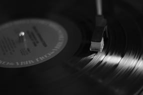 spinning vinyl disk close-up