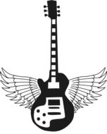 guitar abstract wings drawing
