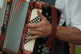 man playing the accordion