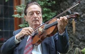 the master plays the violin