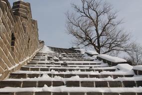 building stairs in winter