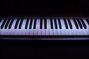 Piano Midi on black background