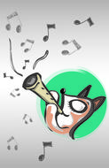 painted animal plays the flute
