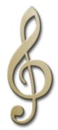 clef treble gold effect note