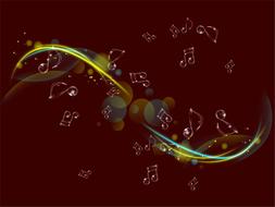 music notes abstract image drawing