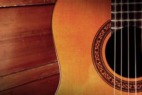 guitar strings on a guitar close up