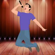 clipart of singer on stage