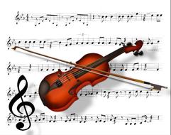 violin music instrument classic drawing