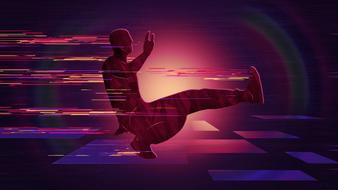 break dance in colorful background