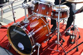 drum kit outdoors close up