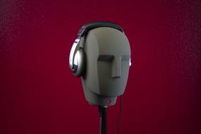 headphones on gray mannequin