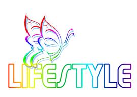 lifestyle, colorful lettering with butterfly